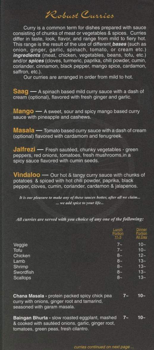 India - Providence, RI menu_pic