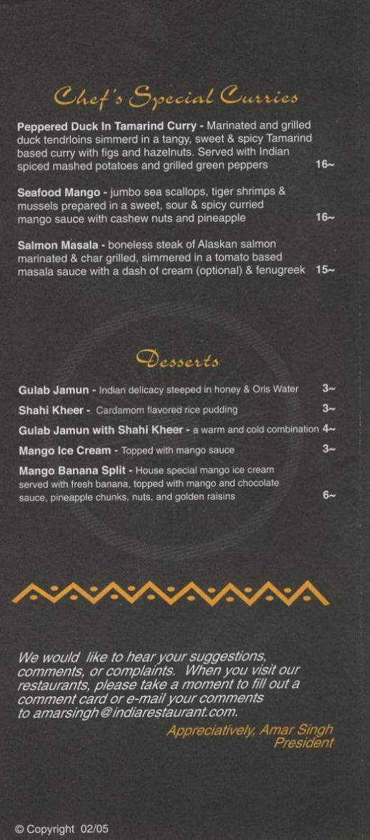 India - Providence, RI menu_pic