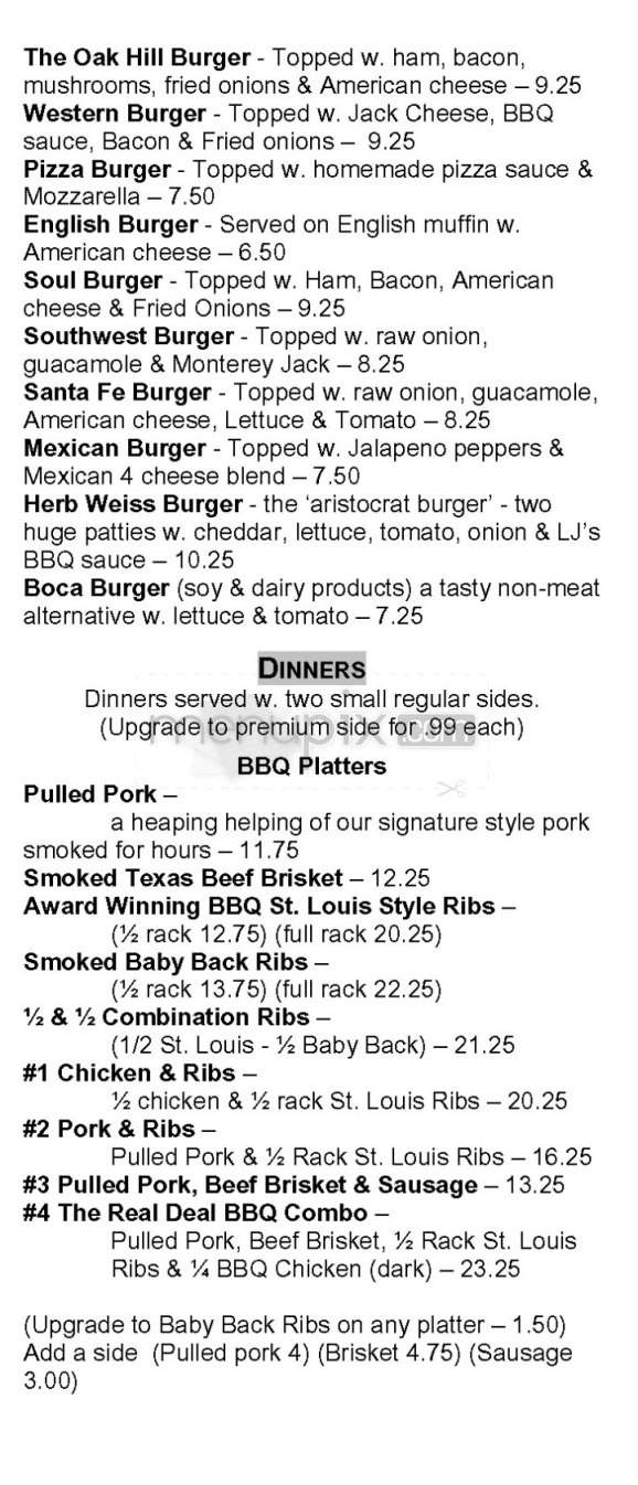 LJ's BBQ - Pawtucket, RI menu_pic