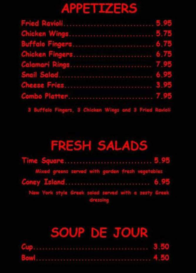 Manhattan Cafe - North Providence, RI menu_pic