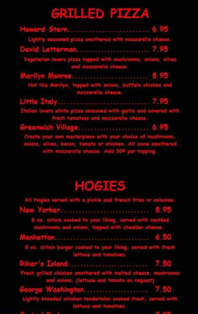 Manhattan Cafe - North Providence, RI menu_pic