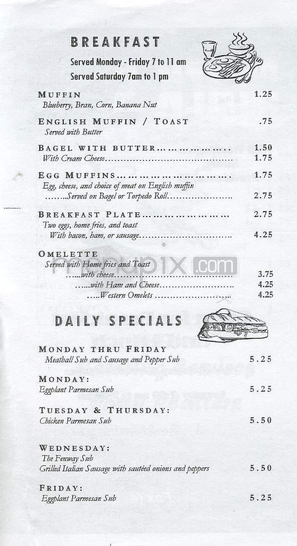 Mark's Deli - Providence, RI menu_pic
