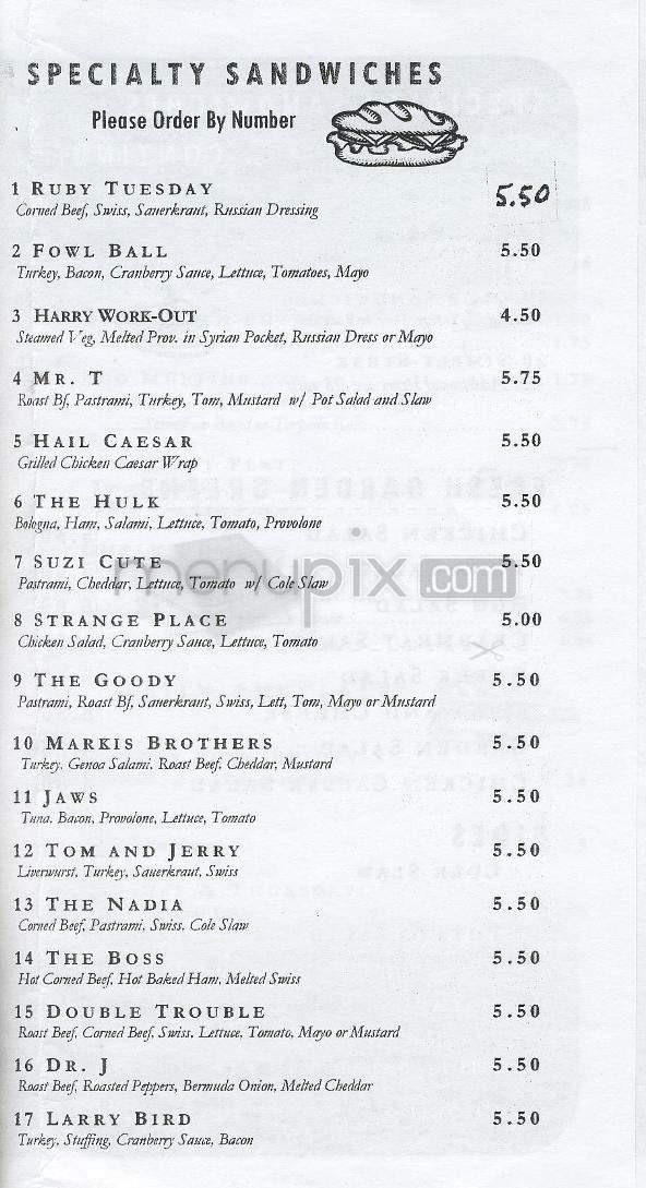 Mark's Deli - Providence, RI menu_pic