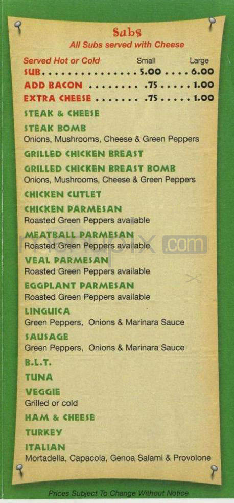 Minerva Pizza House - Providence, RI menu_pic
