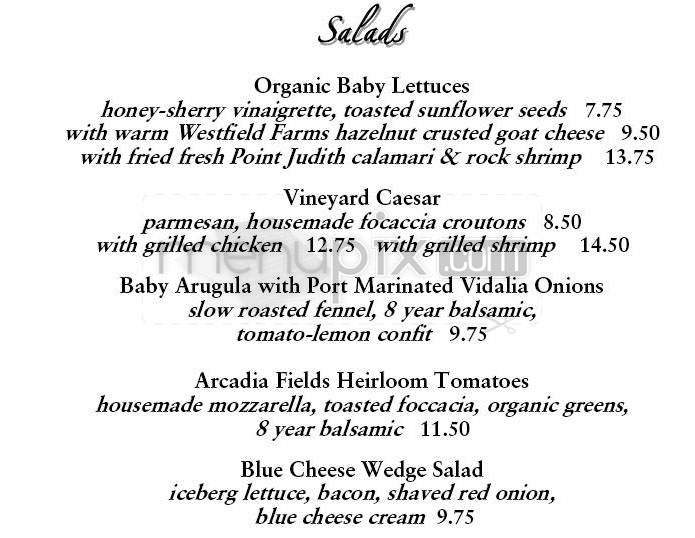 Napa Valley Grille - Providence, RI menu_pic