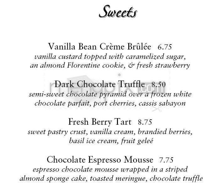 Napa Valley Grille - Providence, RI menu_pic