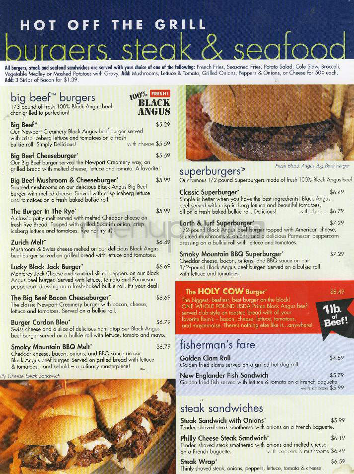 Newport Creamery - Worcester, MA menu_pic