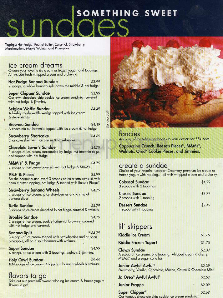 Newport Creamery - Worcester, MA menu_pic