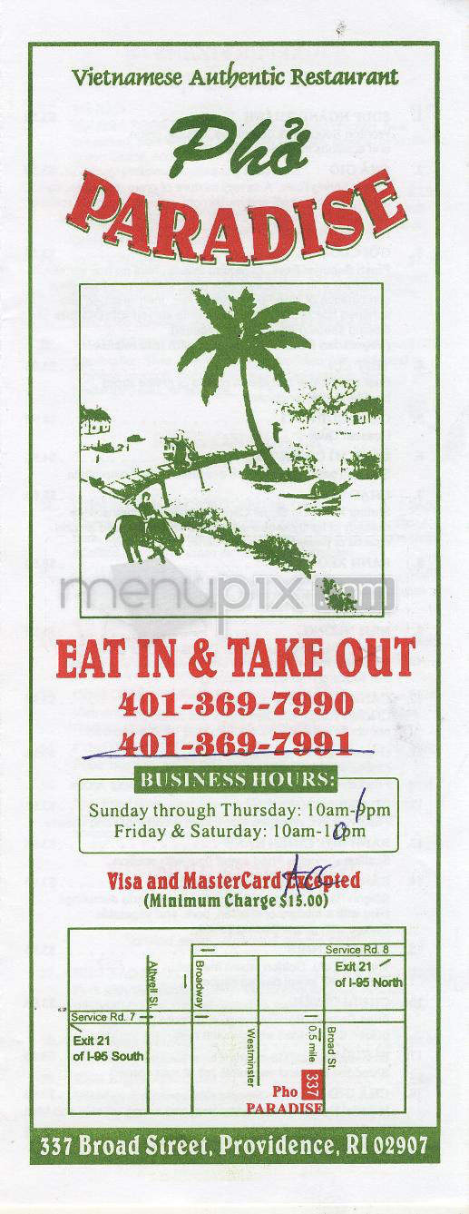 Pho Paradise - Providence, RI menu_pic