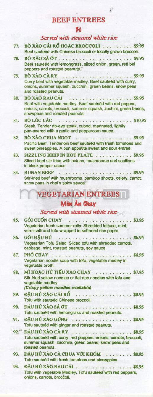 Pho Paradise - Providence, RI menu_pic