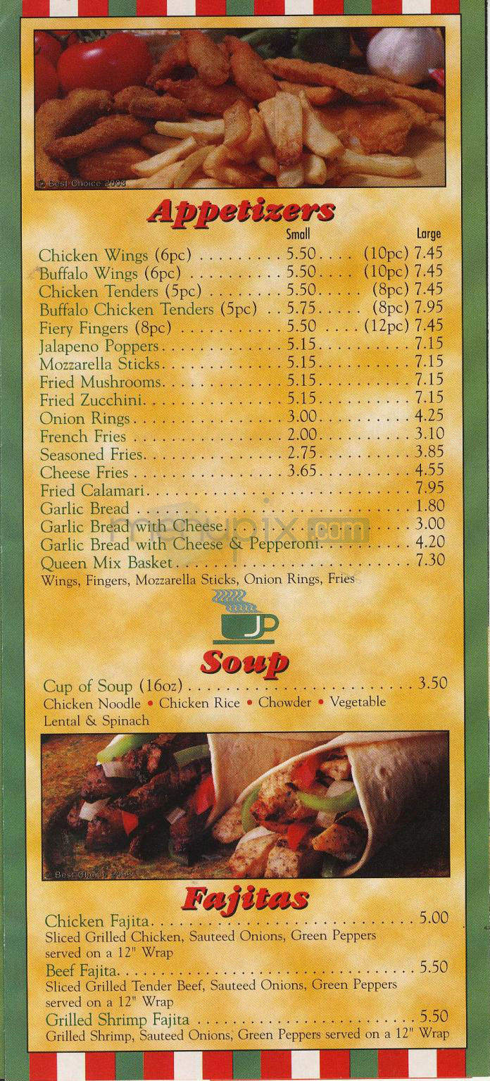 Pizza Queen - Providence, RI menu_pic