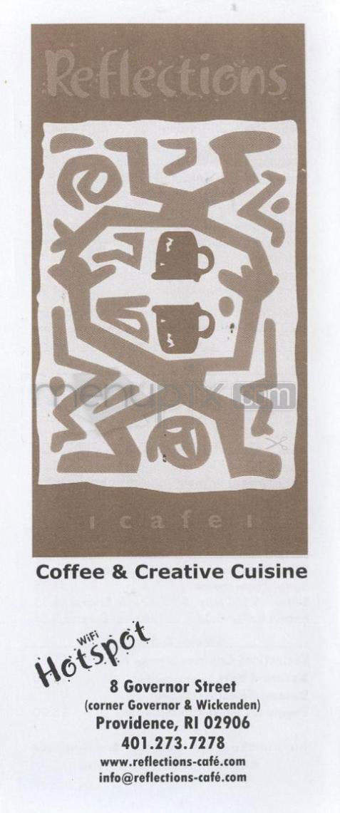 Reflections Cafe - Providence, RI menu_pic