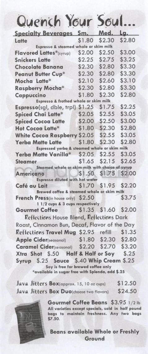 Reflections Cafe - Providence, RI menu_pic