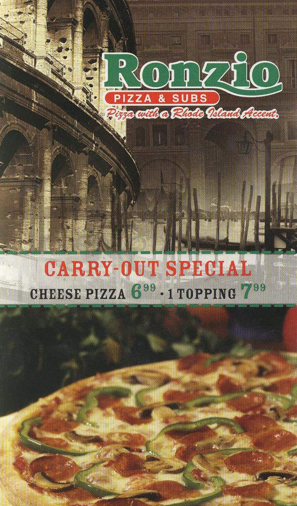 Ronzio Pizza & Subs - Providence, RI menu_pic