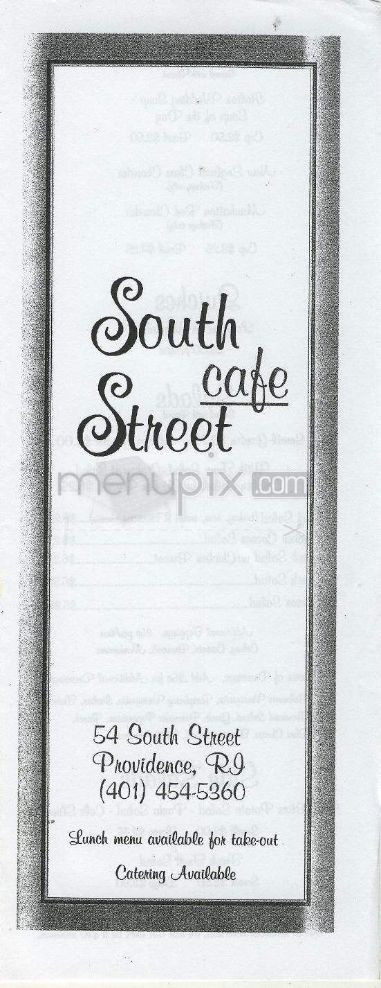 South Street Cafe - Providence, RI menu_pic