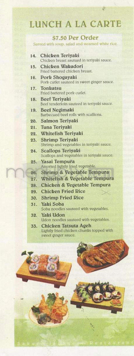 Sakura Restaurant - Providence, RI menu_pic