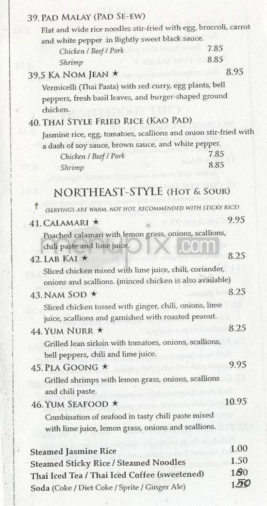 Sawaddee Thai Restaurant - Providence, RI menu_pic