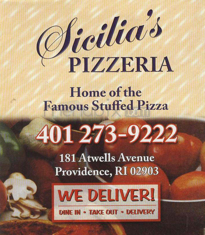 Sicilia's Pizza - Providence, RI menu_pic