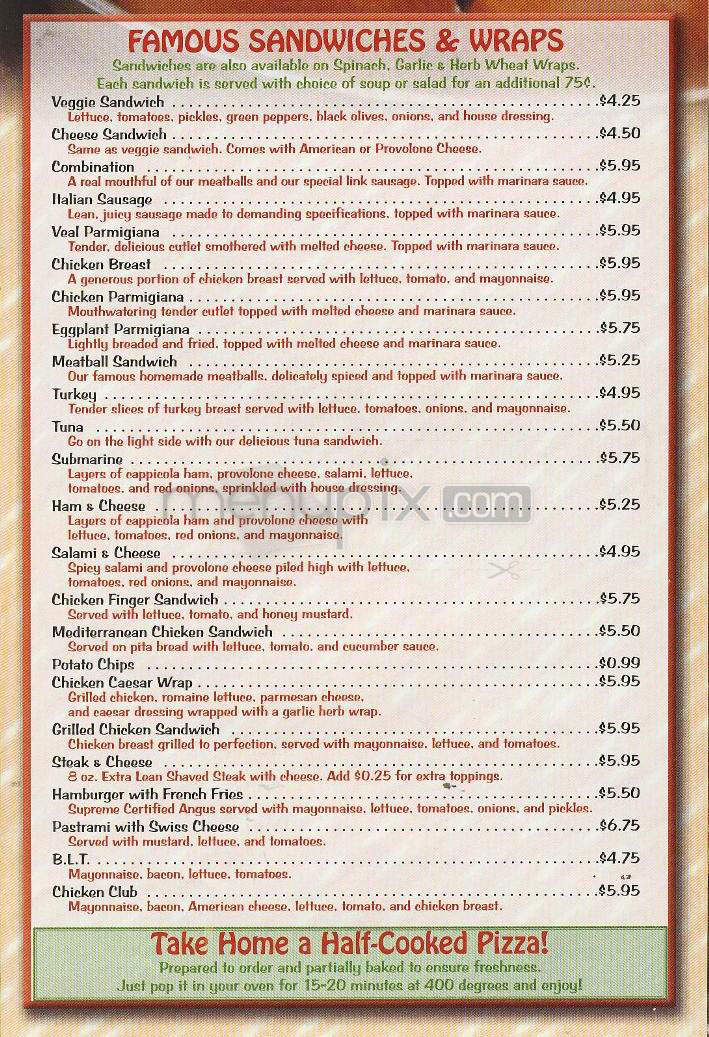 Sicilia's Pizza - Providence, RI menu_pic