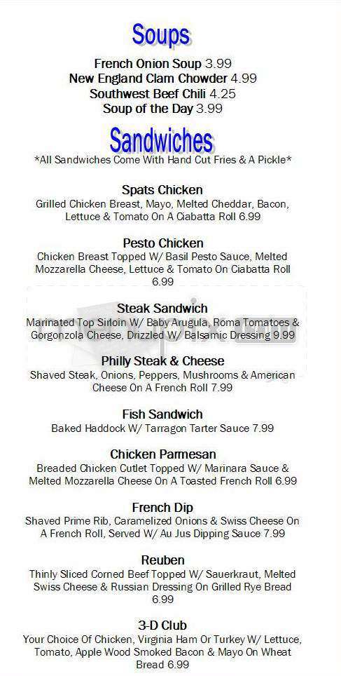 Spats Restaurant and Bar - Providence, RI menu_pic