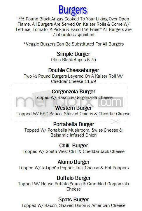 Spats Restaurant and Bar - Providence, RI menu_pic