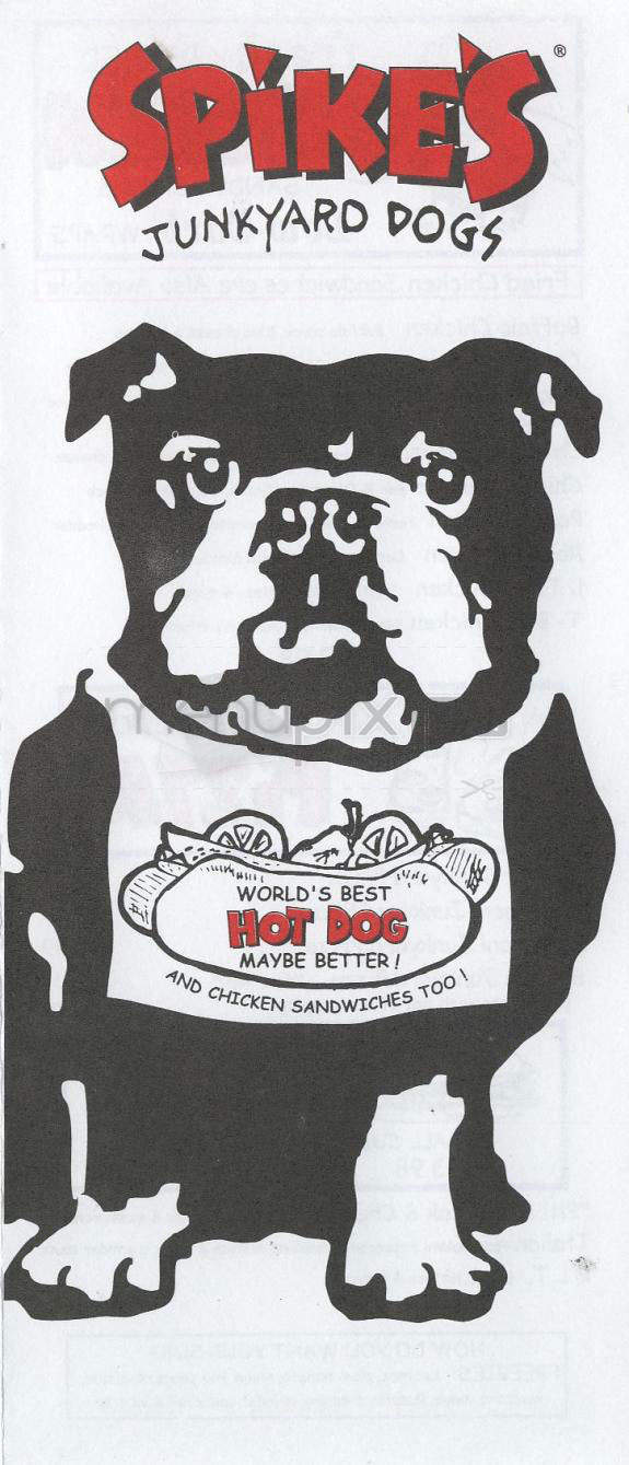 Spikes Junkyard Dogs - Cranston, RI menu_pic