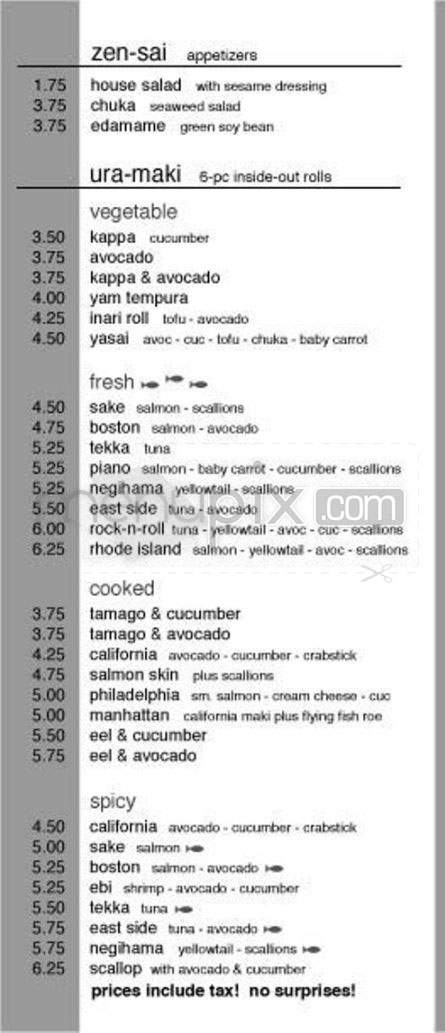 Sushi Express - Providence, RI menu_pic