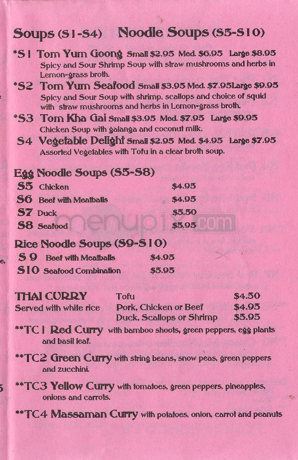 Thai Star Restaurant - Providence, RI menu_pic