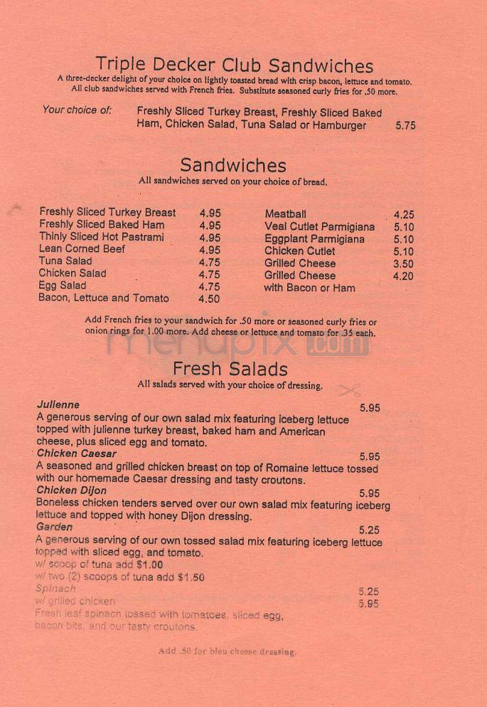 Tommy's Place - Providence, RI menu_pic