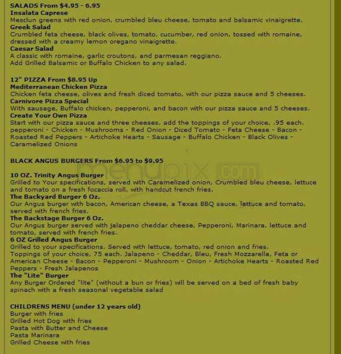 Trinity Brewhouse - Providence, RI menu_pic