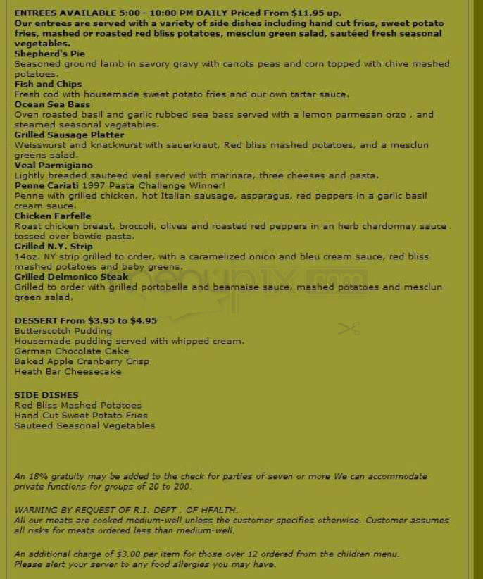 Trinity Brewhouse - Providence, RI menu_pic