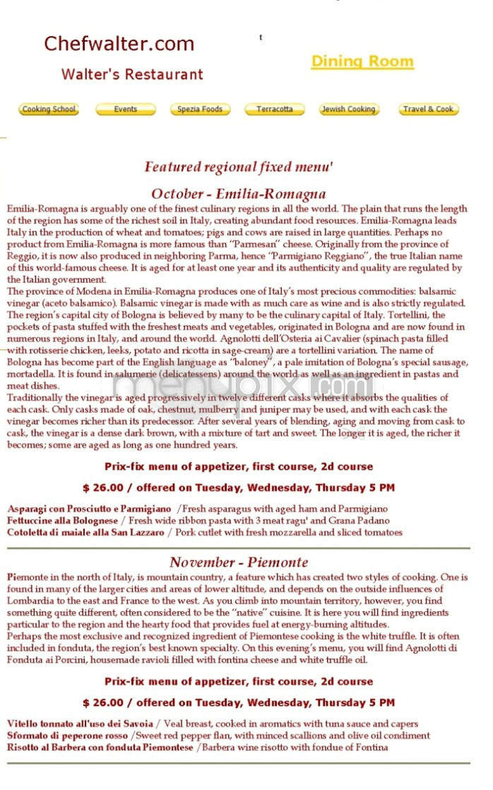 Walter's Ristorante d'Italia - Providence, RI menu_pic