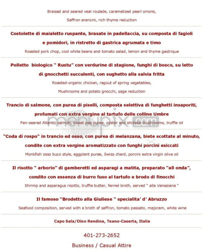 Walter's Ristorante d'Italia - Providence, RI menu_pic