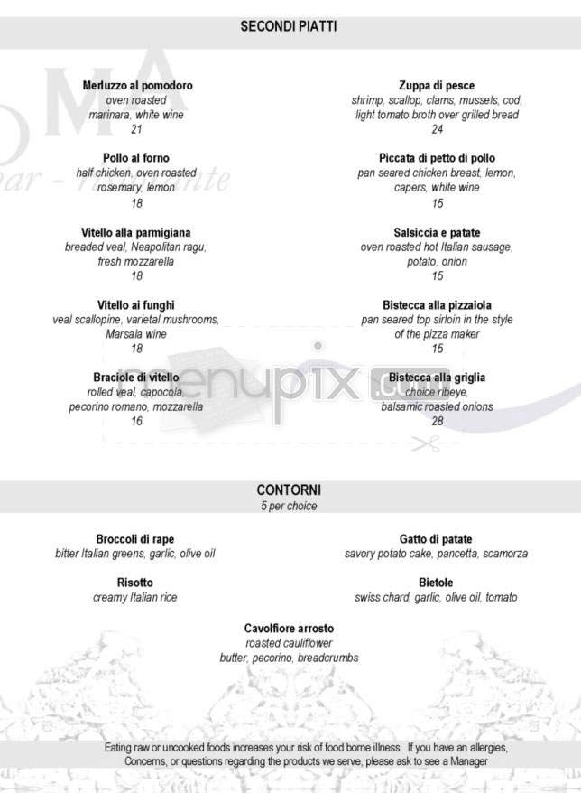 Zooma Bar Ristorante - Providence, RI menu_pic