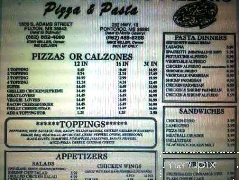 Piezons Pizza & Pasta - Fulton, MS menu_pic