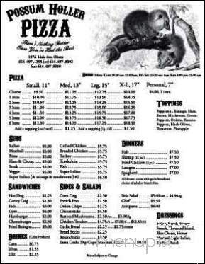 Possum Holler Pizza - Obetz, OH menu_pic