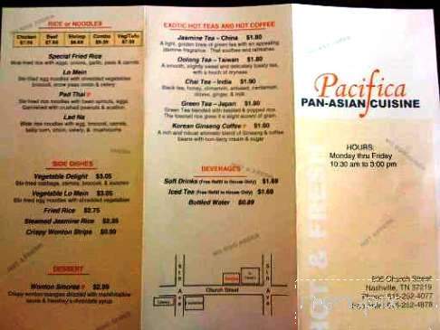 Pacifica - Nashville, TN menu_pic