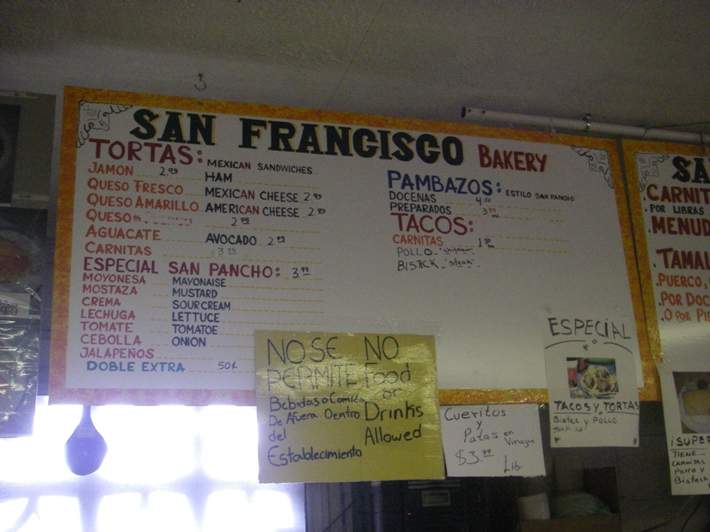 Panaderia San Francisco Bakery and Deli - Reno, NV menu_pic