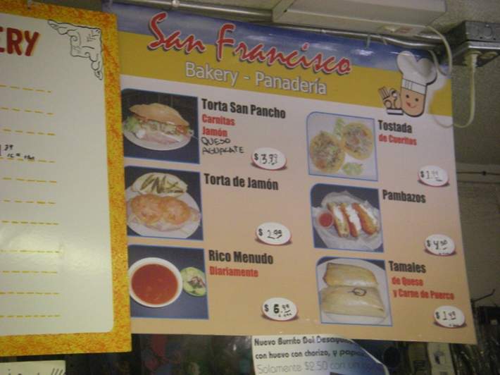 Panaderia San Francisco Bakery and Deli - Reno, NV menu_pic