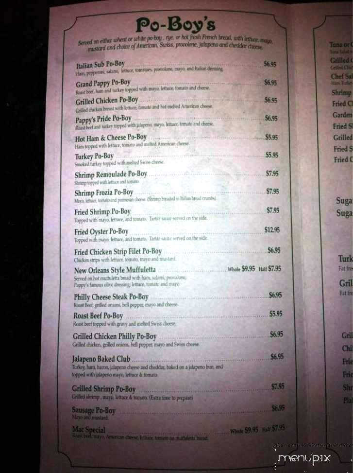 Pappy's Deli & Pub - Lake Charles, LA menu_pic