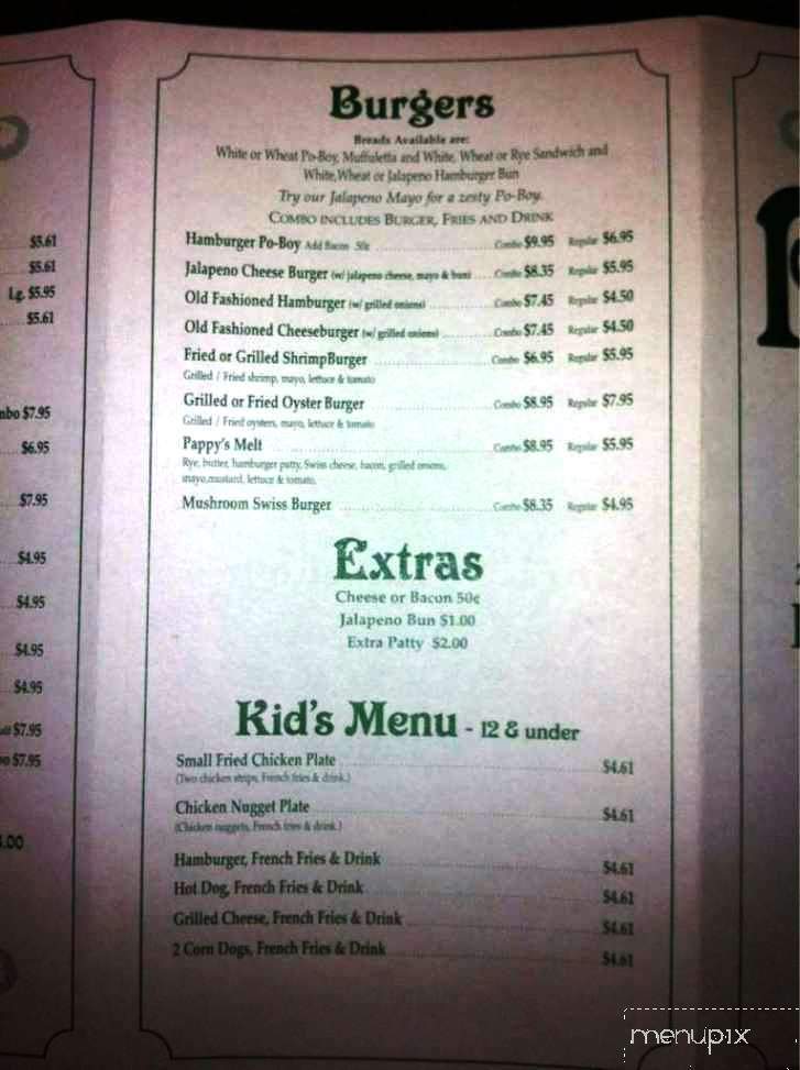 Pappy's Deli & Pub - Lake Charles, LA menu_pic