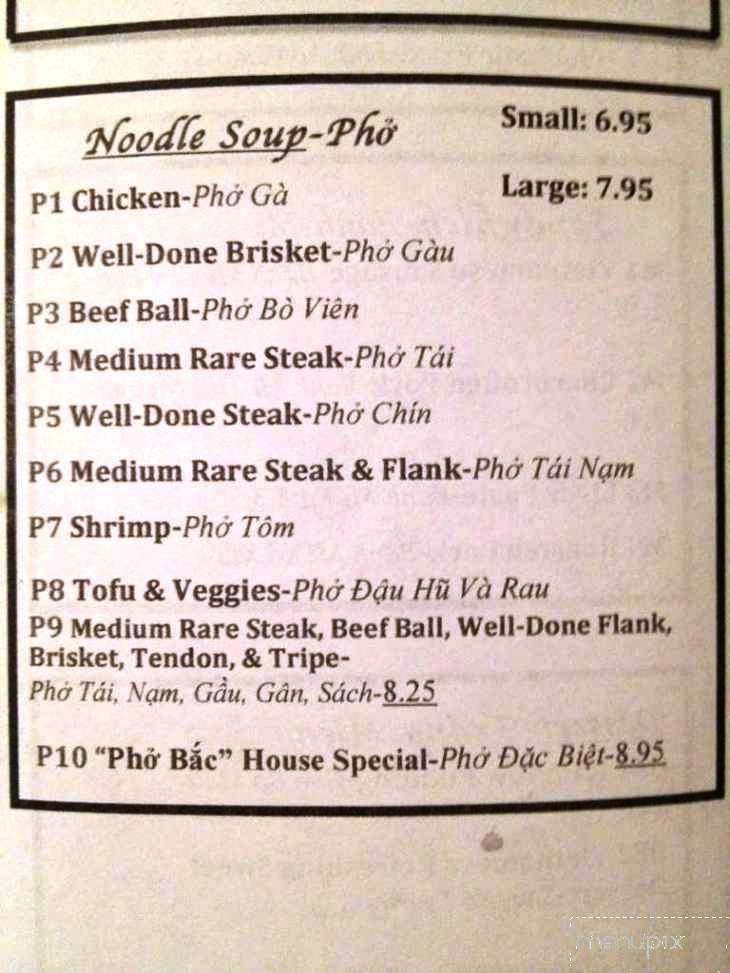 Pho Bac - Evans, GA menu_pic