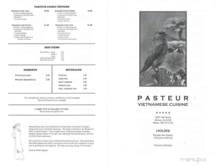 Pasteur Finest Vietnamese - Moline, IL menu_pic