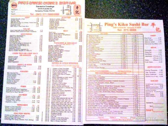 Ping's Chinese Cuisine - Sarasota, FL menu_pic