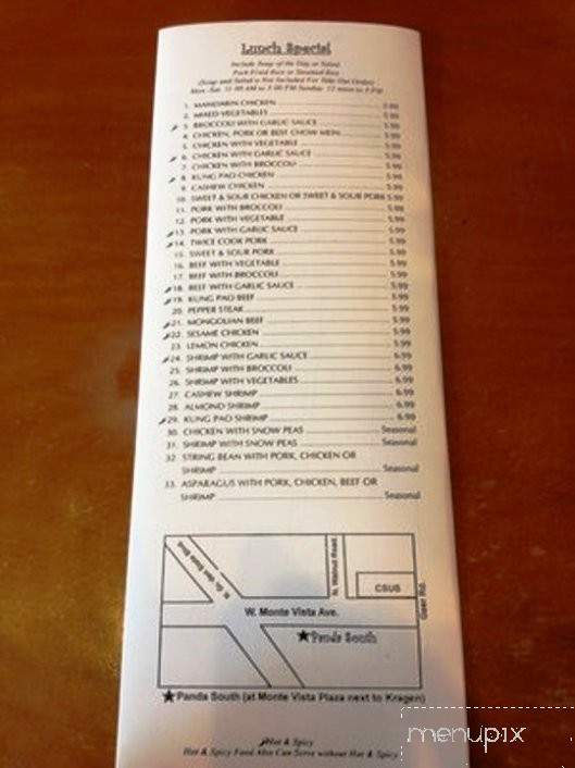 Panda South - Turlock, CA menu_pic