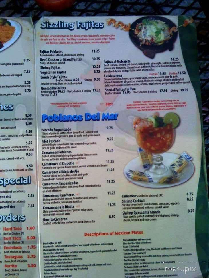 Poblano's Mexican Grill - Martinez, GA menu_pic