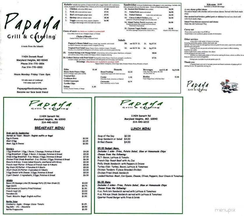 Papaya Grill - Maryland Heights, MO menu_pic