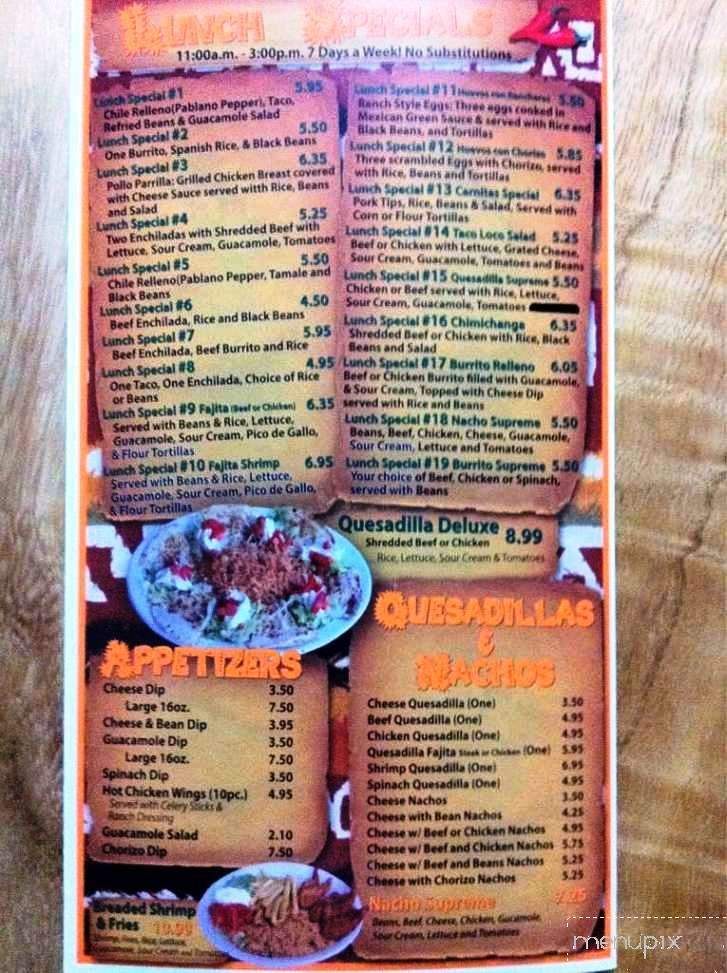Pancho's Mexican Grill - Moody, AL menu_pic