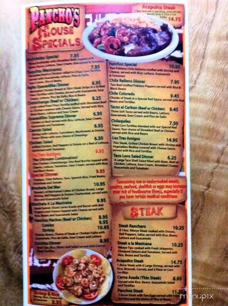 Pancho's Mexican Grill - Moody, AL menu_pic