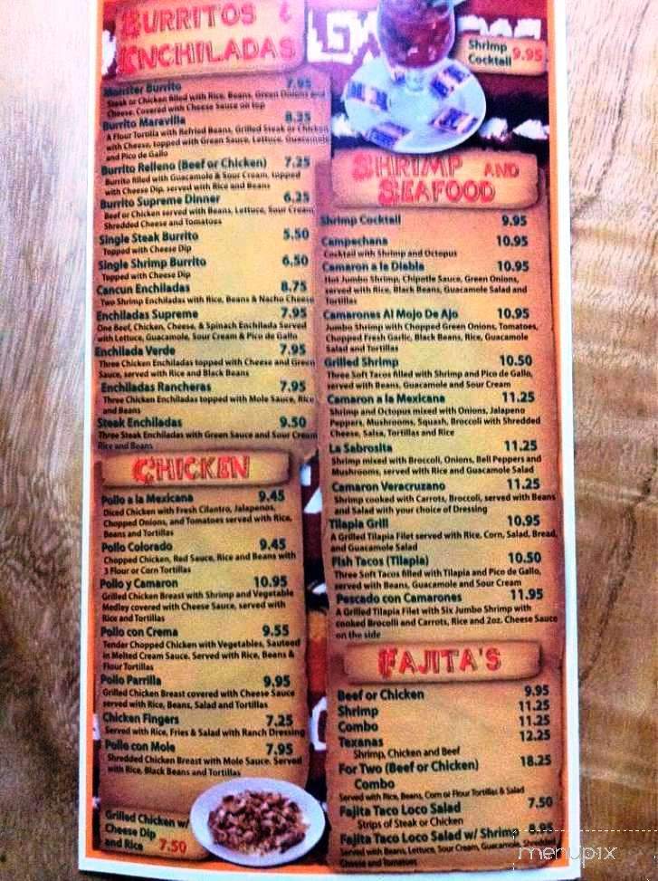 Pancho's Mexican Grill - Moody, AL menu_pic